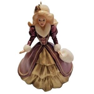 Vintage Barbie Holiday Ornament Hallmark 1996 Hanging Reusable Christmas